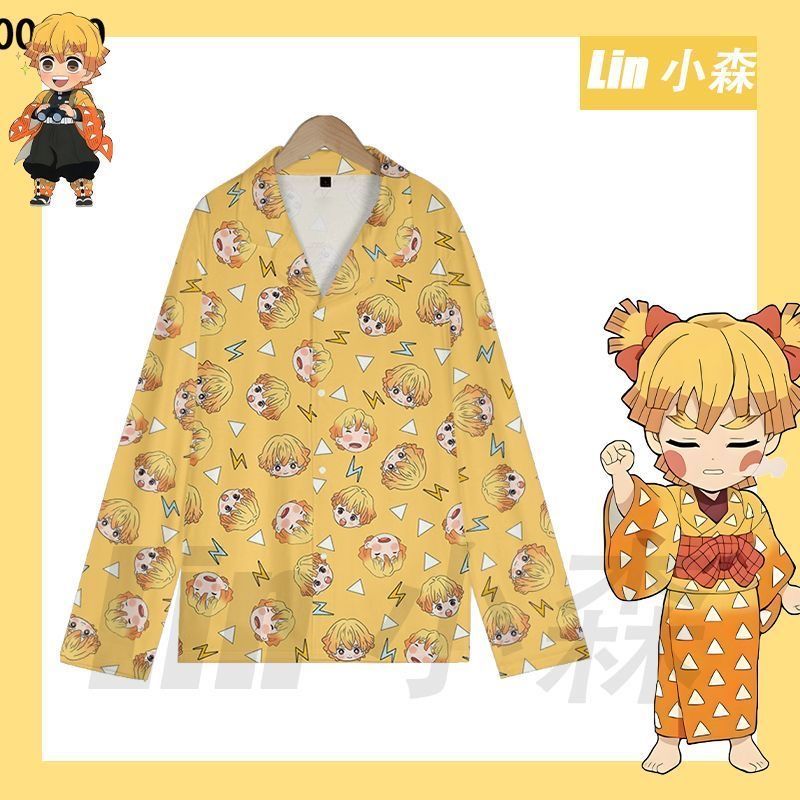 Summer Clothing Teens - Summer Cute Demon Slayer Zenitsu Pajamas