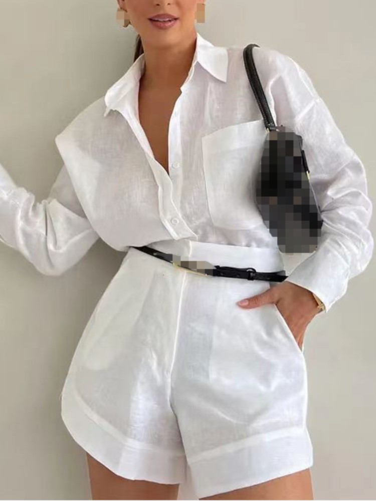 Summer Vacation Clothing Women - Summer Casual Simple Women's Outfits Button