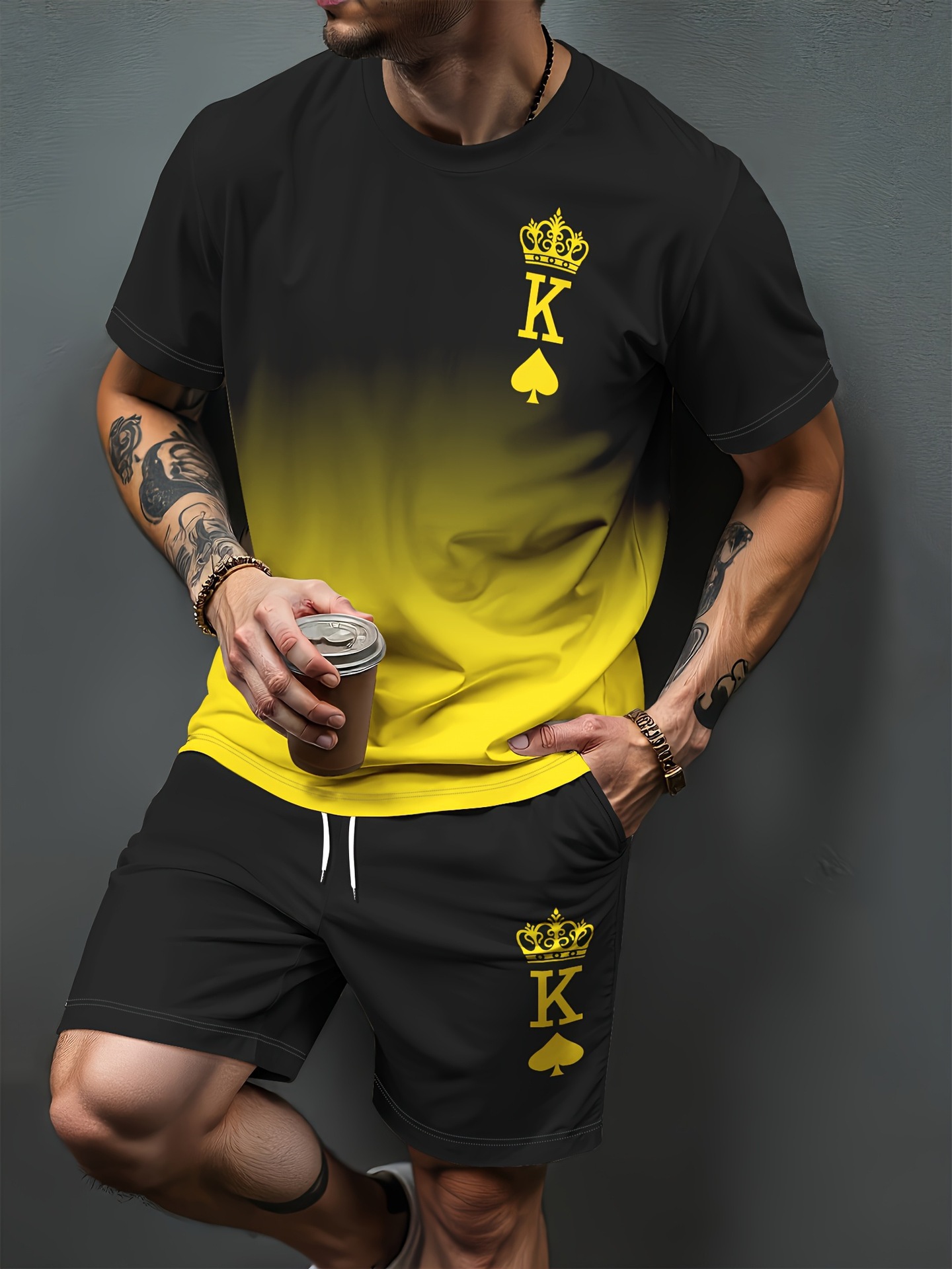 Gradient Letter Pattern 3D Pri - Summer Alt Clothing review and price