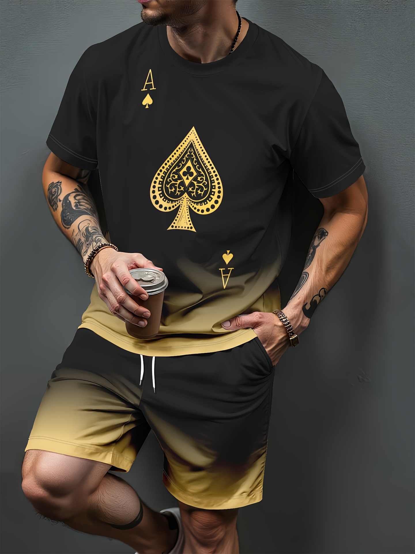 Gradient Letter Pattern 3D Pri - Summer Alt Clothing review and price