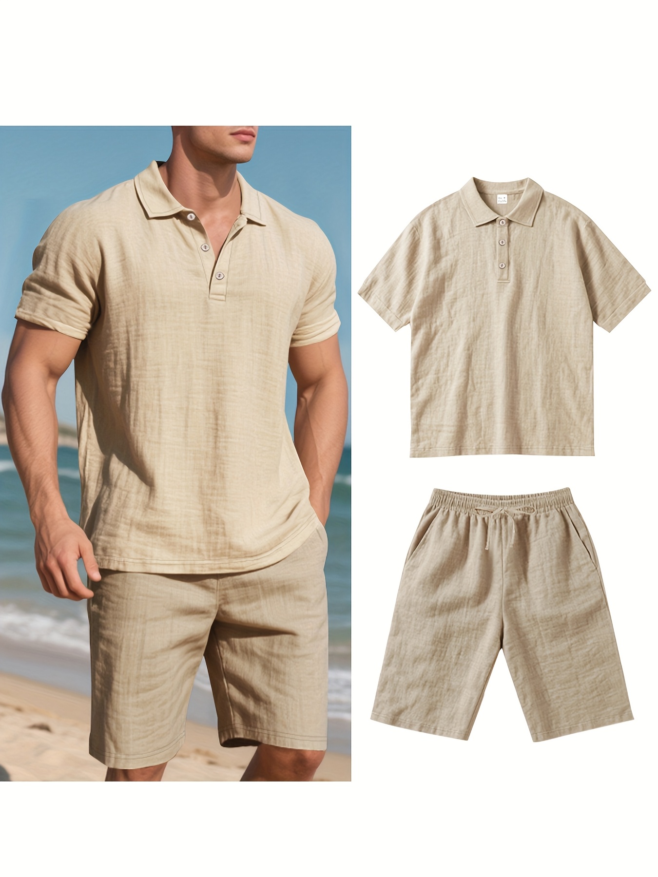 Summer Men Suit Fashion Linen  - Summer Clothing Men Linen review and price