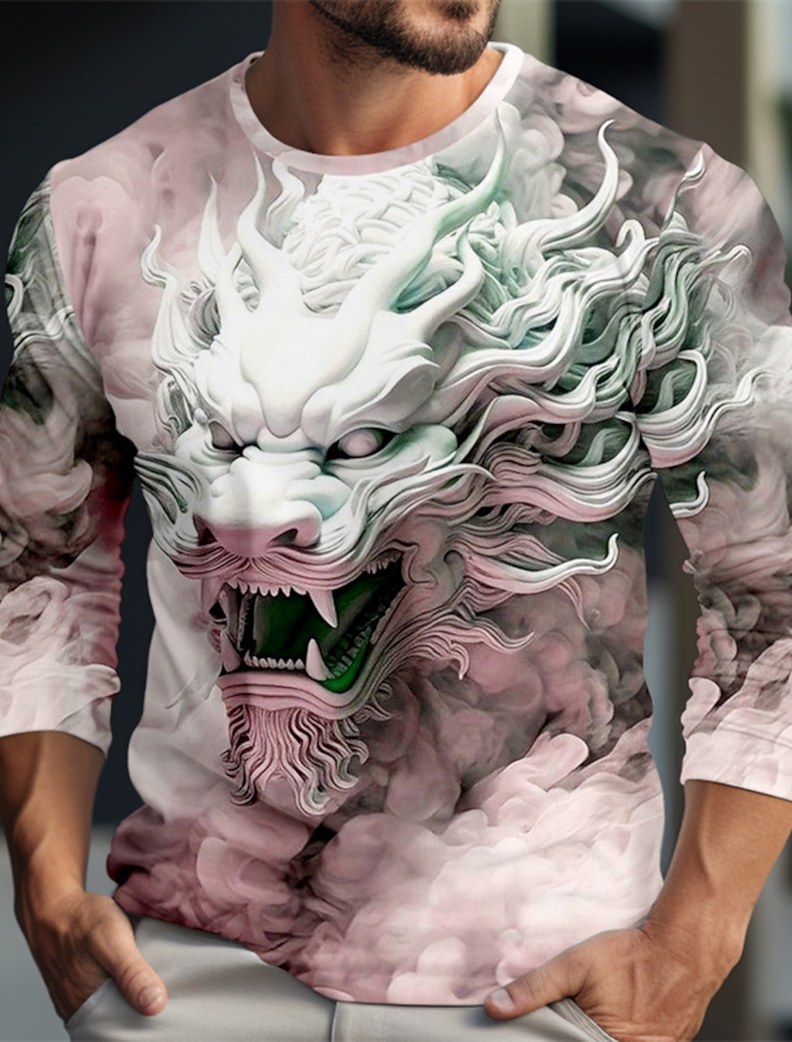 Dragon Pattern Casual Men's 3D - Summer Clothing Resort review and price