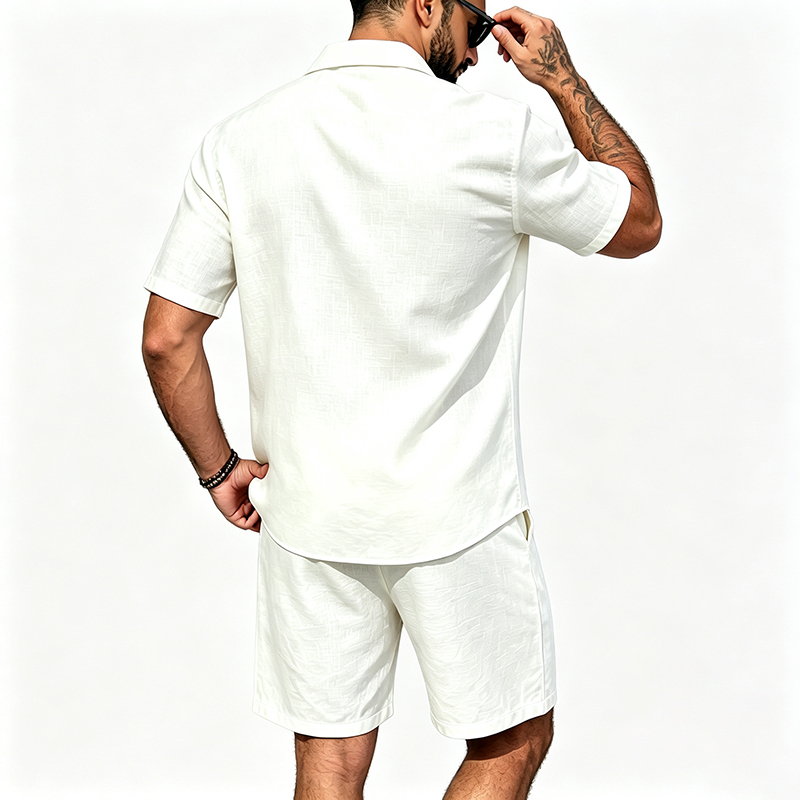 Men Linen Two Piece Outfit Sho - Summer Clothing Men Linen review and price