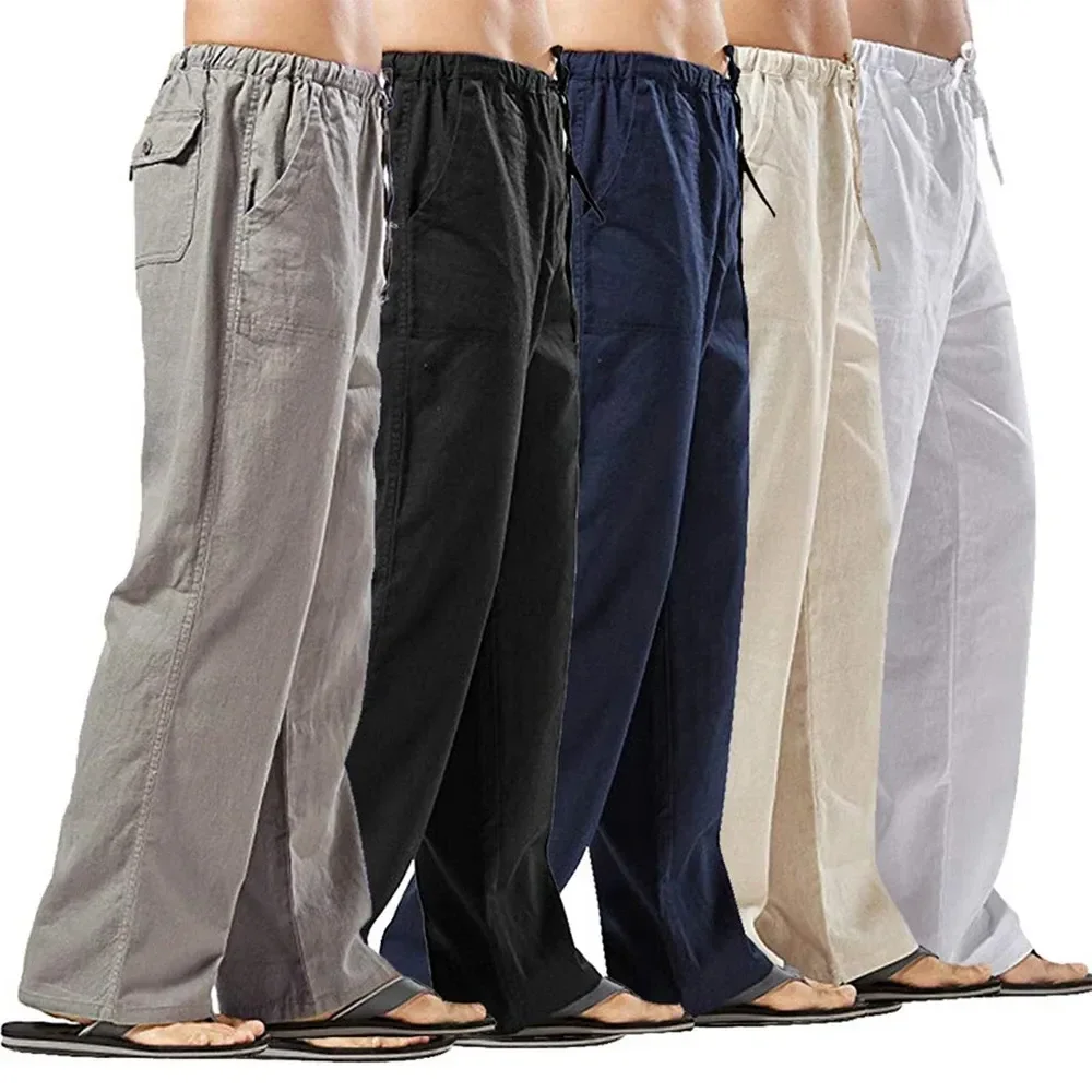 Men's Casual Pants Cotton Line - Summer Clothing Men Linen review and price