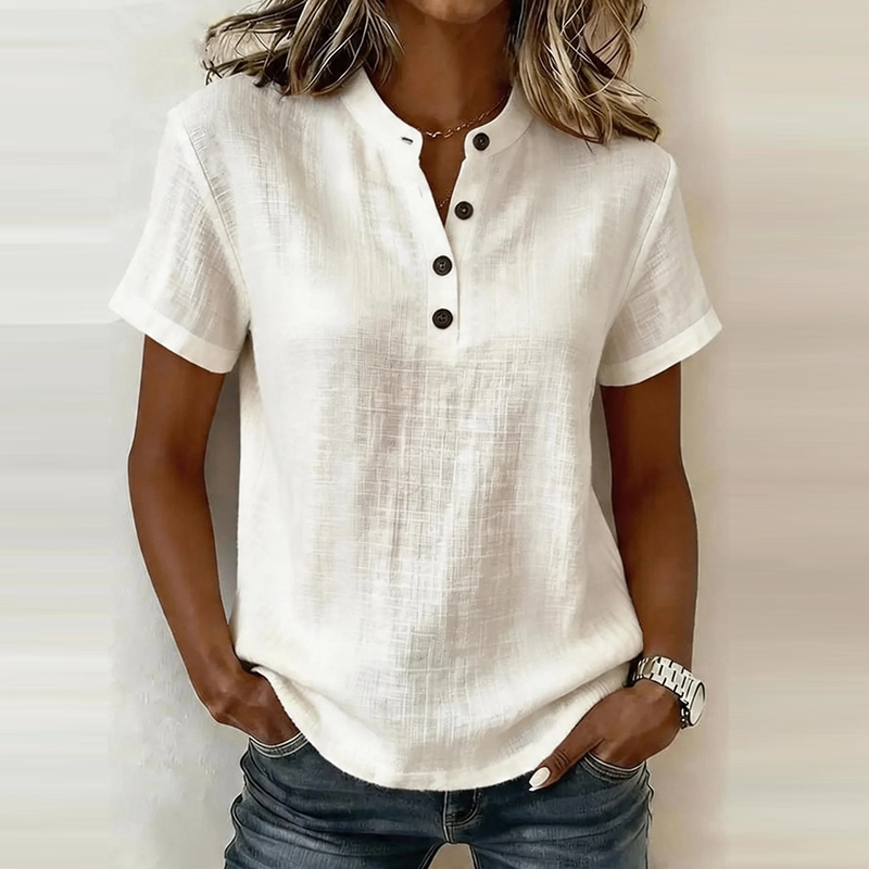 Summer Short Sleeve Basic Blou - Summer Clothing Men Linen review and price