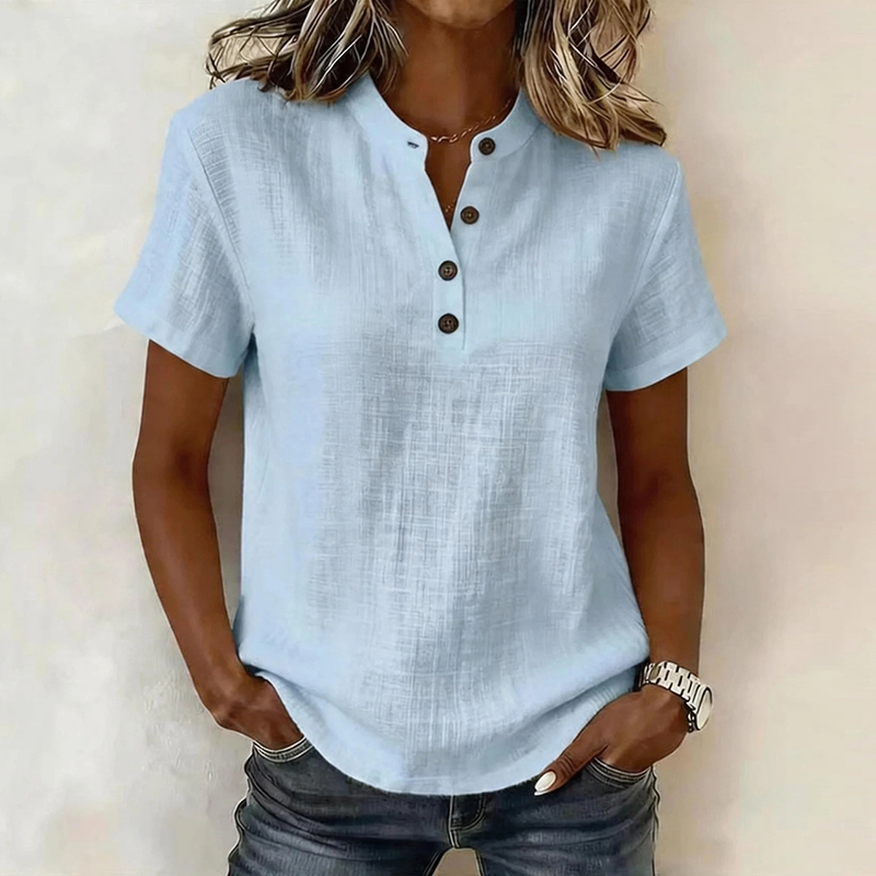 Summer Short Sleeve Basic Blou - Summer Clothing Men Linen review and price
