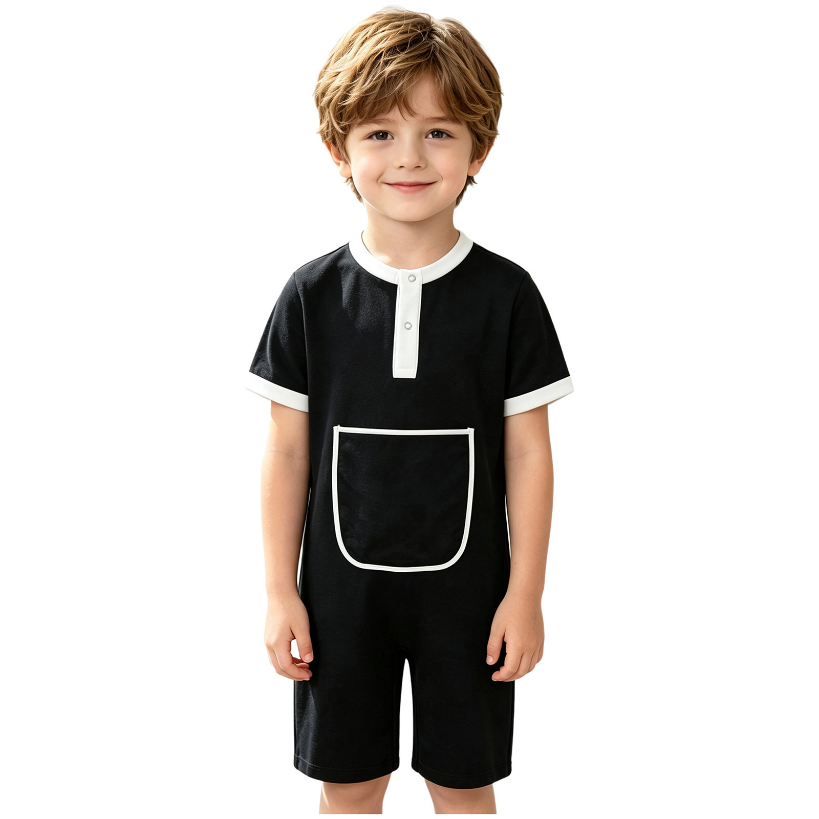 Kids Boys Girls Press Buttons  - Summer Clothing Kids Boys review and price