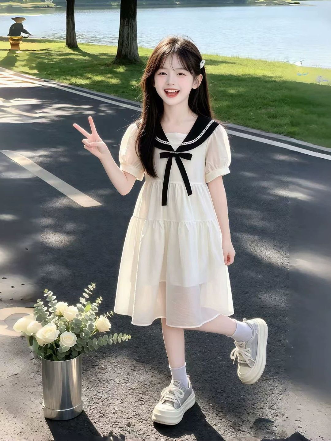 Girls Summer Dress Navy Collar - Summer Clothing Old Navy review and price