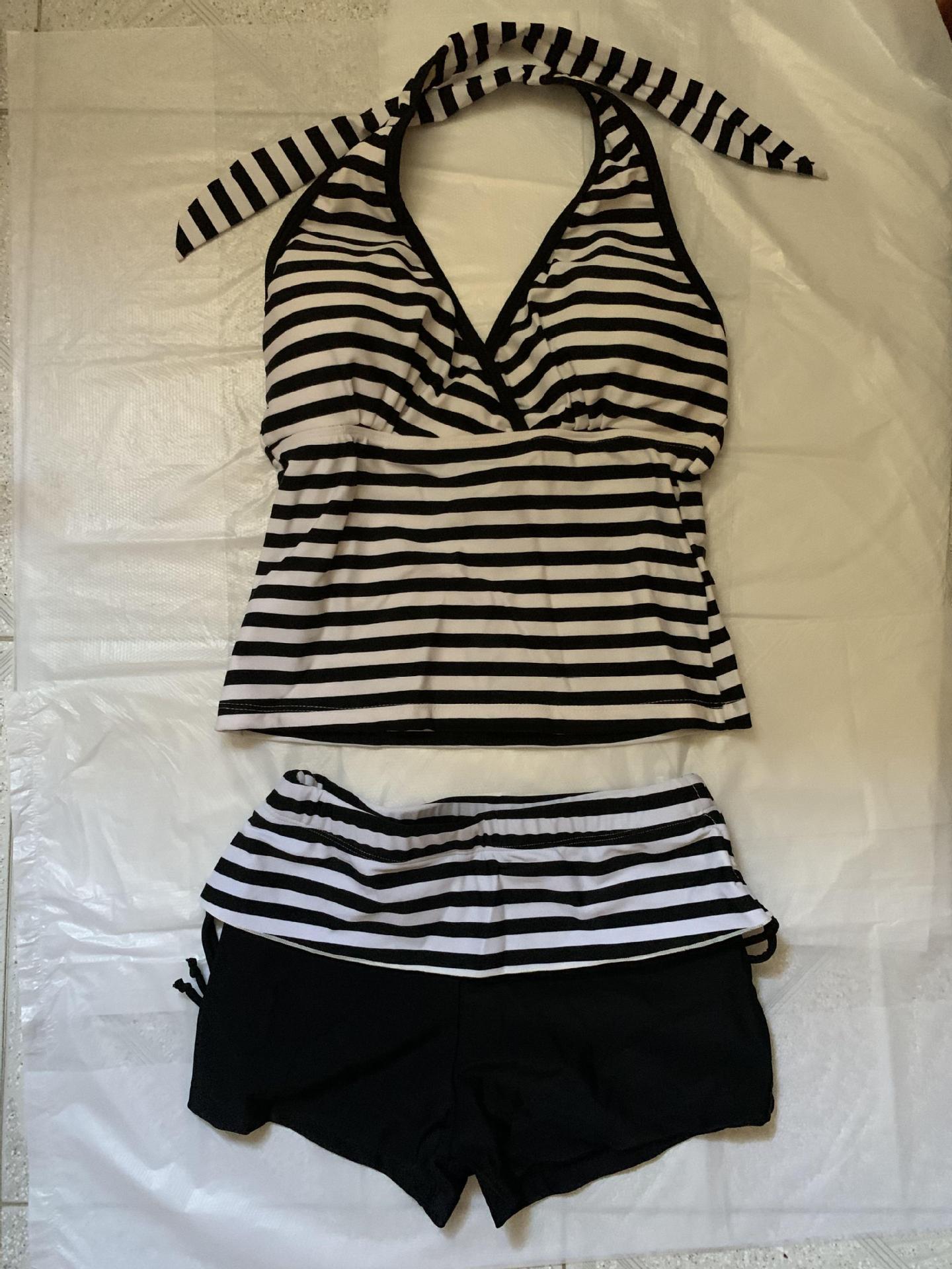 Striped Tankini Two Piece Swim - Summer Vacation Clothing Women review and price