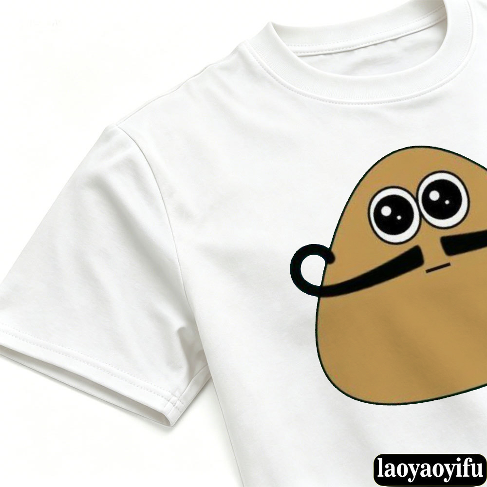 Cute Curly Mustache Pou Cartoo - Summer Games Clothing review and price