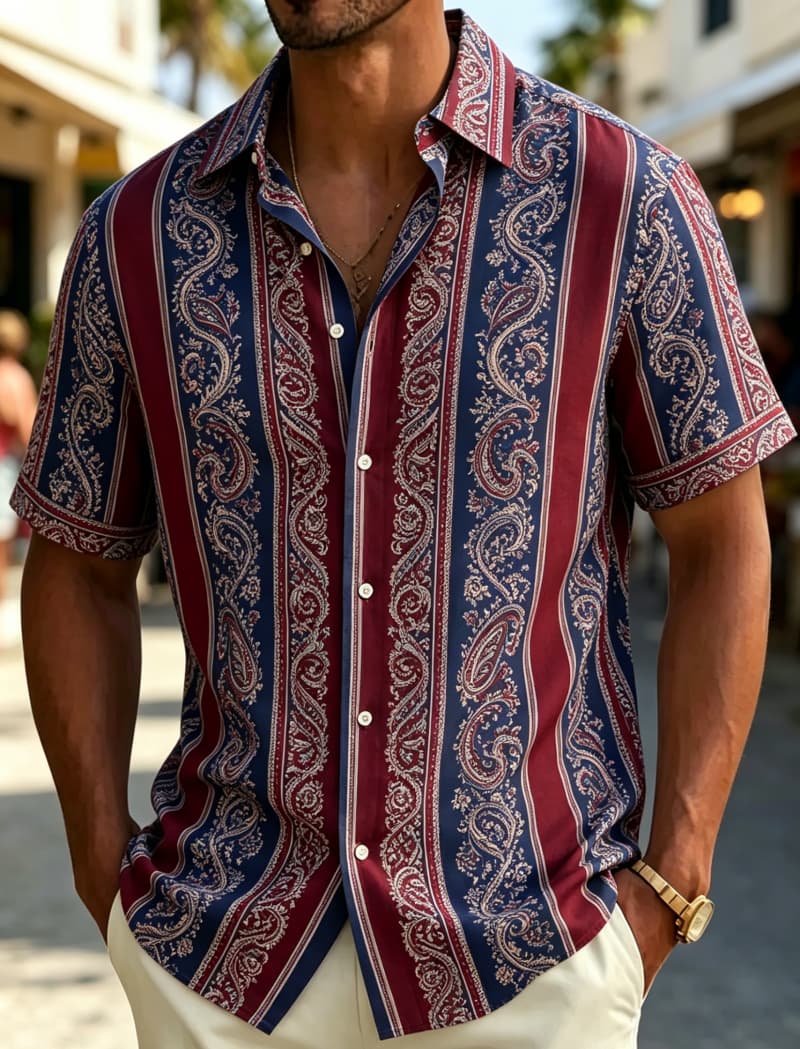 Men's Short Sleeve Shirt Lapel - Summer Clothing Resort review and price