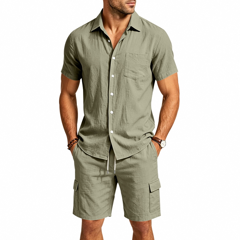 Men Summer American Linen Two  - Summer Clothing Men Linen review and price