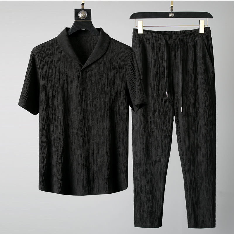Summer Ultra-thin Two-piece Ic - Summer Clothing Men Linen review and price
