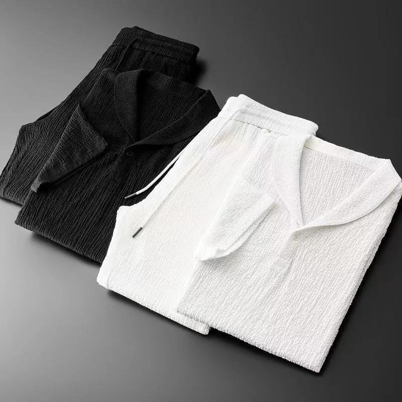 Summer Ultra-thin Two-piece Ic - Summer Clothing Men Linen review and price