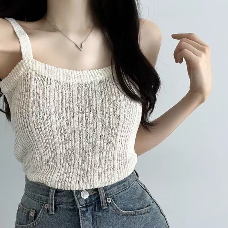 Knitted Cami Top for Women Tee - Summer Clothing Teens review and price