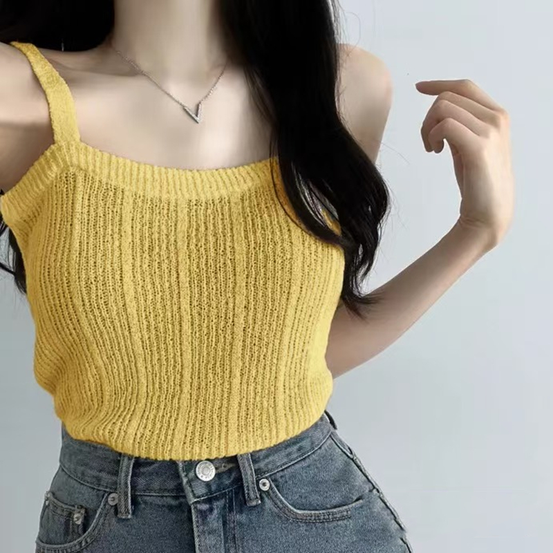 Knitted Cami Top for Women Tee - Summer Clothing Teens review and price